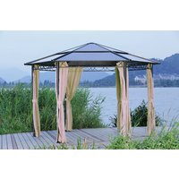 GARDEN PLEASURE Pavillon »SALMON«, eckig, rund, BxT: 395 x 395 cm – grau GARDEN PLEASURE Pavillon »SALMON«, eckig, rund, BxT: 395 x 395 cm – grau