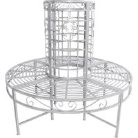 GARDEN PLEASURE Baumbank »LARISSA«, Metall, 8-Sitzer, BxHxT: 121 x 121 x 112 cm – weiss GARDEN PLEASURE Baumbank »LARISSA«, Metall, 8-Sitzer, BxHxT: 121 x 121 x 112 cm – weiss