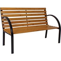 GARDEN PLEASURE Bank »BELLEVUE«, Metall/Holz, 2-Sitzer, BxHxT: 122 x 80 x 60 cm – schwarz | braun GARDEN PLEASURE Bank »BELLEVUE«, Metall/Holz, 2-Sitzer, BxHxT: 122 x 80 x 60 cm – schwarz | braun