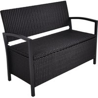 GARDEN PLEASURE Bank »FERRARA«, Metall/Kunststoff, 2-Sitzer, BxHxT: 117 x 86 x 58 cm – schwarz GARDEN PLEASURE Bank »FERRARA«, Metall/Kunststoff, 2-Sitzer, BxHxT: 117 x 86 x 58 cm – schwarz