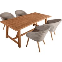 GARDEN PLEASURE Tischgruppe »OAKLAND«, 4 Sitzplätze, braun GARDEN PLEASURE Tischgruppe »OAKLAND«, 4 Sitzplätze, braun