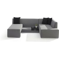 GARDEN PLEASURE Gartenmöbel »Wellington«, 5 Sitzplätze, Aluminium/Kunststoff/Polyester, inkl. Auflagen – grau GARDEN PLEASURE Gartenmöbel »Wellington«, 5 Sitzplätze, Aluminium/Kunststoff/Polyester, inkl. Auflagen – grau