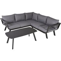 GARDEN PLEASURE Gartenmöbel »Aurelia«, 4 Sitzplätze, Aluminium/Polyester, inkl. Auflagen – grau GARDEN PLEASURE Gartenmöbel »Aurelia«, 4 Sitzplätze, Aluminium/Polyester, inkl. Auflagen – grau