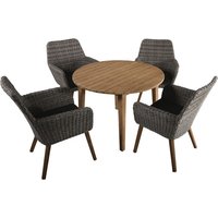 GARDEN PLEASURE Gartenmöbel »Rapallo/Arvada«, 4 Sitzplätze, Akazienholz/Aluminium/Polyester, inkl. Auflagen – grau GARDEN PLEASURE Gartenmöbel »Rapallo/Arvada«, 4 Sitzplätze, Akazienholz/Aluminium/Polyester, inkl. Auflagen – grau