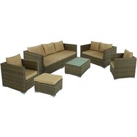 GARDEN PLEASURE Gartenmöbel »Murcia«, 7 Sitzplätze, Stahl/Kunststoff/Polyester, inkl. Auflagen – braun GARDEN PLEASURE Gartenmöbel »Murcia«, 7 Sitzplätze, Stahl/Kunststoff/Polyester, inkl. Auflagen – braun