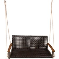 GARDEN PLEASURE Hängebank »CUNEO«, Metall/Kunststoff/Holz, 2-Sitzer, BxHxT: 57 x 79 x 114 cm – braun GARDEN PLEASURE Hängebank »CUNEO«, Metall/Kunststoff/Holz, 2-Sitzer, BxHxT: 57 x 79 x 114 cm – braun