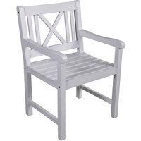 GARDEN PLEASURE Armstuhl »MALMÖ«, BxH: 58 x 89 cm, Eukalyptusholz – weiss GARDEN PLEASURE Armstuhl »MALMÖ«, BxH: 58 x 89 cm, Eukalyptusholz – weiss