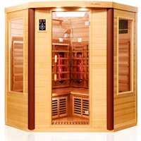Dewello Infrarotkabine »Toronto«, für 1-4 Personen, Eckeinstieg, LED-Farblichttherapie, Hemlock/Zedernholz – braun Dewello Infrarotkabine »Toronto«, für 1-4 Personen, Eckeinstieg, LED-Farblichttherapie, Hemlock/Zedernholz – braun