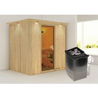 KARIBU Sauna »Kothla«, inkl. 9 kW Saunaofen mit integrierter Steuerung, für 3 Personen – beige KARIBU Sauna »Kothla«, inkl. 9 kW Saunaofen mit integrierter Steuerung, für 3 Personen – beige