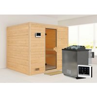 KARIBU Sauna »Paldiski«, inkl. 9 kW Bio-Kombi-Saunaofen mit externer Steuerung, für 4 Personen – beige KARIBU Sauna »Paldiski«, inkl. 9 kW Bio-Kombi-Saunaofen mit externer Steuerung, für 4 Personen – beige