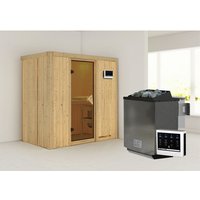 KARIBU Sauna »Pärnu«, inkl. 9 kW Bio-Kombi-Saunaofen mit externer Steuerung, für 2 Personen – beige KARIBU Sauna »Pärnu«, inkl. 9 kW Bio-Kombi-Saunaofen mit externer Steuerung, für 2 Personen – beige