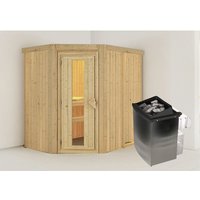KARIBU Sauna »Vijandi«, inkl. 9 kW Saunaofen mit integrierter Steuerung, für 3 Personen – beige KARIBU Sauna »Vijandi«, inkl. 9 kW Saunaofen mit integrierter Steuerung, für 3 Personen – beige