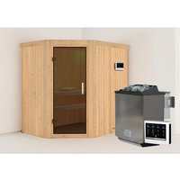 KARIBU Sauna »Vijandi«, inkl. 9 kW Bio-Kombi-Saunaofen mit externer Steuerung, für 3 Personen – beige KARIBU Sauna »Vijandi«, inkl. 9 kW Bio-Kombi-Saunaofen mit externer Steuerung, für 3 Personen – beige