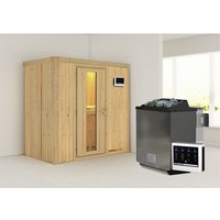 KARIBU Sauna »Pärnu«, inkl. 9 kW Bio-Kombi-Saunaofen mit externer Steuerung, für 2 Personen – beige KARIBU Sauna »Pärnu«, inkl. 9 kW Bio-Kombi-Saunaofen mit externer Steuerung, für 2 Personen – beige