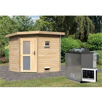 KARIBU Saunahaus »Kreslau«, BxTxH: 231 x 196 x 226 cm, 9 kW Bio-Kombi-Ofen mit ext. Steuerung – beige KARIBU Saunahaus »Kreslau«, BxTxH: 231 x 196 x 226 cm, 9 kW Bio-Kombi-Ofen mit ext. Steuerung – beige