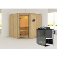 KARIBU Sauna »Kotka «, inkl. Saunaofen mit externer Steuerung, für 5 Personen – beige KARIBU Sauna »Kotka «, inkl. Saunaofen mit externer Steuerung, für 5 Personen – beige