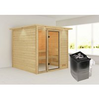 KARIBU Sauna »Jutta«, inkl. Saunaofen mit integrierter Steuerung, für 4 Personen – beige KARIBU Sauna »Jutta«, inkl. Saunaofen mit integrierter Steuerung, für 4 Personen – beige