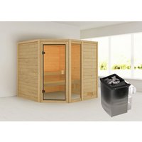 KARIBU Sauna »Tabea«, inkl. Saunaofen mit integrierter Steuerung, für 4 Personen – beige KARIBU Sauna »Tabea«, inkl. Saunaofen mit integrierter Steuerung, für 4 Personen – beige