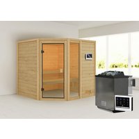 KARIBU Sauna »Tabea«, inkl. Saunaofen mit externer Steuerung, für 4 Personen – beige KARIBU Sauna »Tabea«, inkl. Saunaofen mit externer Steuerung, für 4 Personen – beige