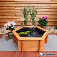 PROMADINO Hochteich, sechseckig, B x L: 122 x 105 cm – braun PROMADINO Hochteich, sechseckig, B x L: 122 x 105 cm – braun