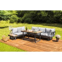 GREEMOTION Loungeset »San Jose«, anthrazit/grau/holzfarben, Metall, 5 Sitzplätze GREEMOTION Loungeset »San Jose«, anthrazit/grau/holzfarben, Metall, 5 Sitzplätze