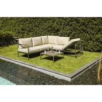 GREEMOTION Loungeset »Sydney«, beige/anthrazit/silberfarben, Metall, 5 Sitzplätze GREEMOTION Loungeset »Sydney«, beige/anthrazit/silberfarben, Metall, 5 Sitzplätze