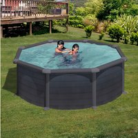 GRE Rundpool, grau, ØxH: 350 x 132 cm GRE Rundpool, grau, ØxH: 350 x 132 cm