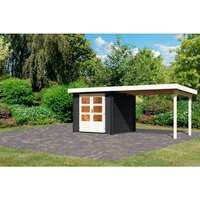 KARIBU Gartenhaus »Bastrup 2«, Holz, BxHxT: 519 x 217 x 237 cm (Außenmaße) – grau KARIBU Gartenhaus »Bastrup 2«, Holz, BxHxT: 519 x 217 x 237 cm (Außenmaße) – grau