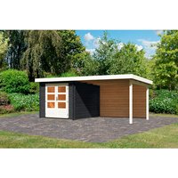 KARIBU Gartenhaus »Bastrup 4«, Holz, BxHxT: 519 x 222 x 297 cm (Außenmaße) – grau KARIBU Gartenhaus »Bastrup 4«, Holz, BxHxT: 519 x 222 x 297 cm (Außenmaße) – grau