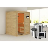 KARIBU Sauna »Sandra«, inkl. Saunaofen mit externer Steuerung, für 4 Personen – beige KARIBU Sauna »Sandra«, inkl. Saunaofen mit externer Steuerung, für 4 Personen – beige