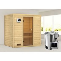 KARIBU Sauna »Selena«, inkl. Saunaofen mit externer Steuerung, für 4 Personen – beige KARIBU Sauna »Selena«, inkl. Saunaofen mit externer Steuerung, für 4 Personen – beige
