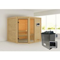 KARIBU Sauna »Tabea«, inkl. Saunaofen mit externer Steuerung, für 4 Personen – beige KARIBU Sauna »Tabea«, inkl. Saunaofen mit externer Steuerung, für 4 Personen – beige