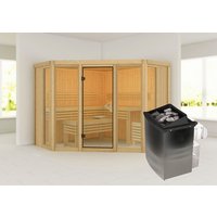 KARIBU Sauna »Ehmja 2«, BxHxT:231 x 198 x 231 cm, ohne Dachkranz – beige KARIBU Sauna »Ehmja 2«, BxHxT:231 x 198 x 231 cm, ohne Dachkranz – beige