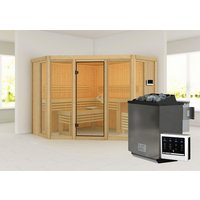 KARIBU Sauna »Ehmja 2«, BxHxT:231 x 198 x 231 cm, ohne Dachkranz – beige KARIBU Sauna »Ehmja 2«, BxHxT:231 x 198 x 231 cm, ohne Dachkranz – beige