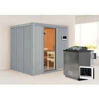 KARIBU Sauna »Rakvere«, BxHxT:196 x 198 x 170 cm, mit Dachkranz, terragrau Rabatt: 18 % KARIBU Sauna »Rakvere«, BxHxT:196 x 198 x 170 cm, mit Dachkranz, terragrau Rabatt: 18 %