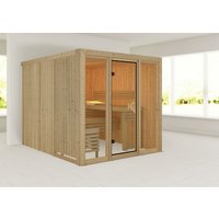 KARIBU Sauna »Nomme«, BxHxT:216 x 198 x 234 cm, lichtgrau – beige KARIBU Sauna »Nomme«, BxHxT:216 x 198 x 234 cm, lichtgrau – beige
