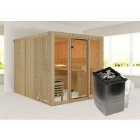 KARIBU Sauna »Nomme«, BxHxT:216 x 198 x 234 cm, lichtgrau – beige KARIBU Sauna »Nomme«, BxHxT:216 x 198 x 234 cm, lichtgrau – beige