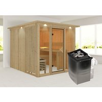 KARIBU Sauna »Nomme«, BxHxT:240,5 x 202 x 248 cm, lichtgrau – beige KARIBU Sauna »Nomme«, BxHxT:240,5 x 202 x 248 cm, lichtgrau – beige