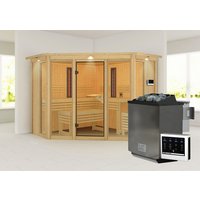 KARIBU Sauna »Mava«, BxHxT:245 x 202 x 245 cm, naturbelassen – beige KARIBU Sauna »Mava«, BxHxT:245 x 202 x 245 cm, naturbelassen – beige
