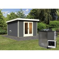 KARIBU Sauna »Kuusalu 2«, BxHxT:309 x 229 x 309 cm, 5 Personen – grau KARIBU Sauna »Kuusalu 2«, BxHxT:309 x 229 x 309 cm, 5 Personen – grau