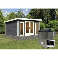 KARIBU Sauna »Kuusalu 4«, BxHxT:369 x 229 x 369 cm, 5 Personen – grau KARIBU Sauna »Kuusalu 4«, BxHxT:369 x 229 x 369 cm, 5 Personen – grau