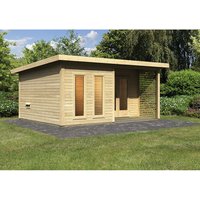 KARIBU Sauna »Kuusalu 8«, BxHxT:509 x 253 x 369 cm, 4 Personen – beige KARIBU Sauna »Kuusalu 8«, BxHxT:509 x 253 x 369 cm, 4 Personen – beige