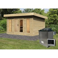 KARIBU Sauna »Kandavia«, inkl. Saunaofen mit externer Steuerung, für 5 Personen – beige KARIBU Sauna »Kandavia«, inkl. Saunaofen mit externer Steuerung, für 5 Personen – beige