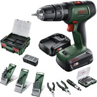 BOSCH HOME & GARDEN Akku-Bohrschrauber »UniversalImpact«, 18V, inkl. 1,5Ah Akku, Ladegerät und 46-tlg. Zubehör-Set - gruen BOSCH HOME & GARDEN Akku-Bohrschrauber »UniversalImpact«, 18V, inkl. 1,5Ah Akku, Ladegerät und 46-tlg. Zubehör-Set - gruen