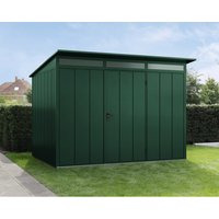 Ecostar Gerätehaus »Elegant-P«, Metall, BxHxT: 302,8 x 232,3 x 238 cm (Außenmaße) – gruen Ecostar Gerätehaus »Elegant-P«, Metall, BxHxT: 302,8 x 232,3 x 238 cm (Außenmaße) – gruen