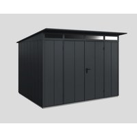 Ecostar Gerätehaus »Elegant-P«, Metall, BxHxT: 302,8 x 232,3 x 238 cm (Außenmaße inkl. Dachüberstand) – grau Ecostar Gerätehaus »Elegant-P«, Metall, BxHxT: 302,8 x 232,3 x 238 cm (Außenmaße inkl. Dachüberstand) – grau