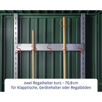 Ecostar Regalleisten, Länge: 70,8 cm, Metall, für Gerätehaus – silberfarben Ecostar Regalleisten, Länge: 70,8 cm, Metall, für Gerätehaus – silberfarben