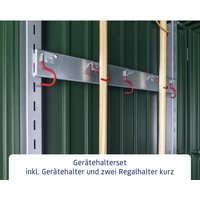 Ecostar Gerätehalter, Breite: 67,4 cm, Metall/Aluminium, für Gerätehaus – silberfarben Ecostar Gerätehalter, Breite: 67,4 cm, Metall/Aluminium, für Gerätehaus – silberfarben