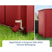 Ecostar Fallrohr, Länge: 193,6 cm, Metall, für Gerätehaus – rot Ecostar Fallrohr, Länge: 193,6 cm, Metall, für Gerätehaus – rot