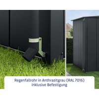 Ecostar Fallrohr, Länge: 193,6 cm, Metall, für Gerätehaus – grau Ecostar Fallrohr, Länge: 193,6 cm, Metall, für Gerätehaus – grau